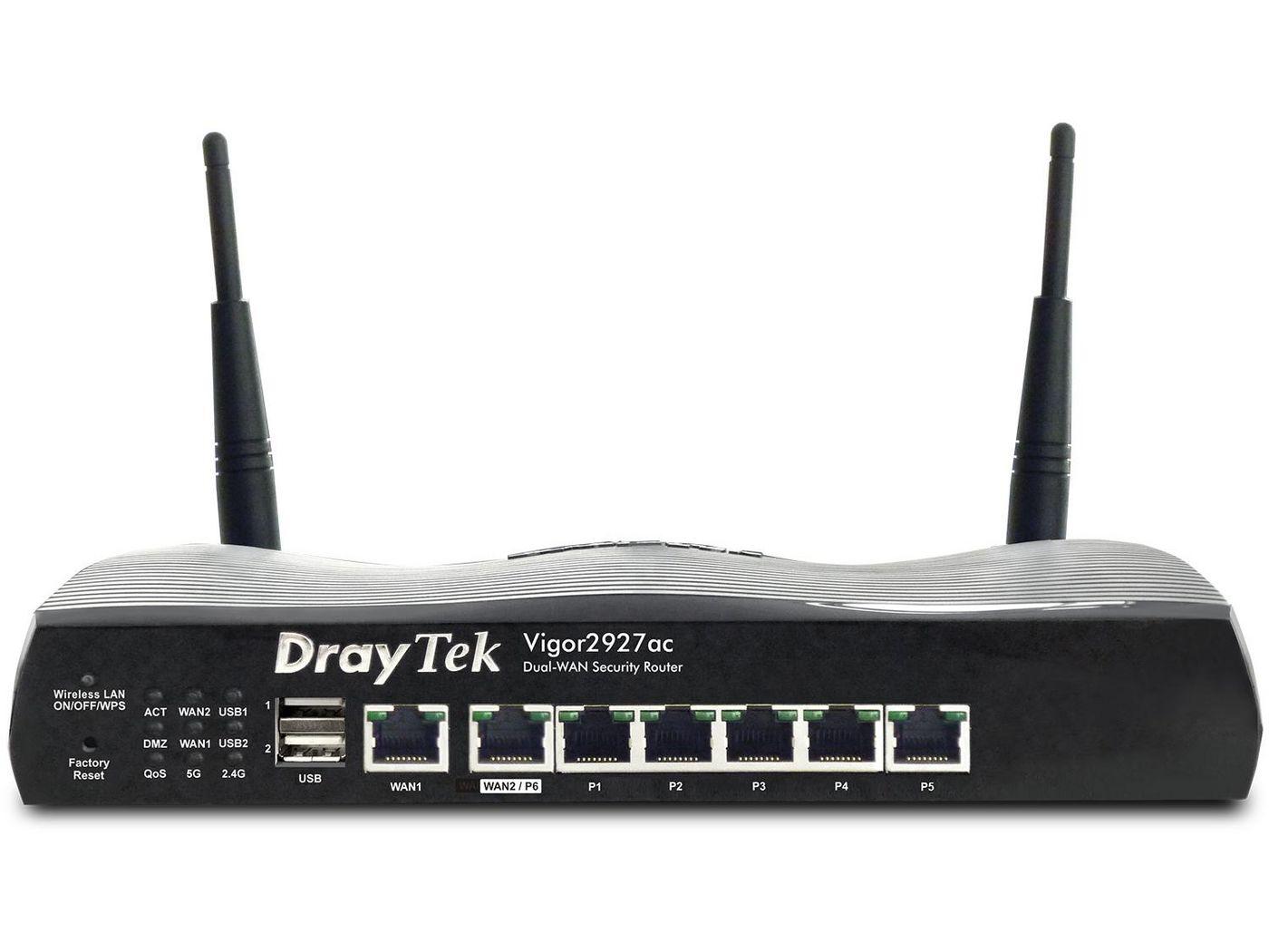 DrayTek Vigor2927ac router wireless Gigabit Ethernet Dual-band [2.4 GHz/5 GHz] 4G Nero (Draytek Vigor 2927ac - tr?dl?s router)
