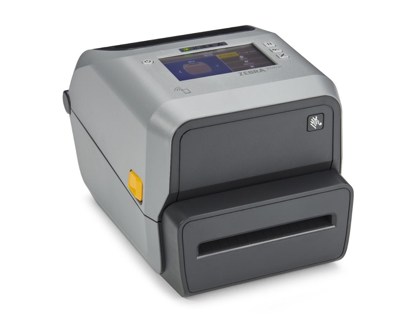 Zebra ZD621t, 12 punti /mm (300dpi), Cutter, Disp. (colour), RTC, USB, USB Host, RS232, BT (BLE), Ethernet, grigio