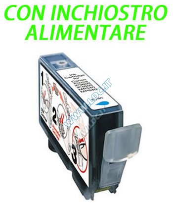 CLI-526C CARTUCCIA CON INCHIOSTRO ALIMENTARE COMPATIBILE CANON CLI-526C CIANO