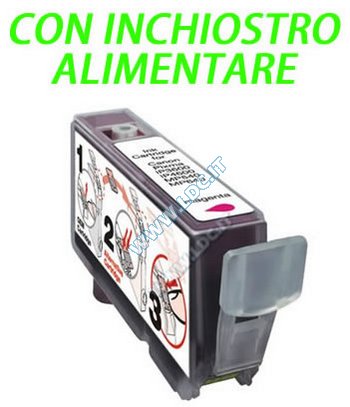 CLI-526M CARTUCCIA CON INCHIOSTRO ALIMENTARE COMPATIBILE CANON CLI-526M MAGENTA