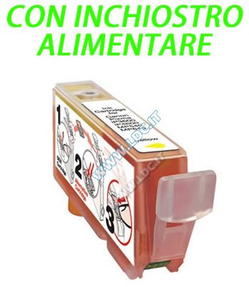 CLI-526Y CARTUCCIA CON INCHIOSTRO ALIMENTARE COMPATIBILE CANON CLI-526Y GIALLO