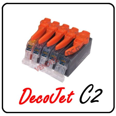 KIT PULIZIA PER STAMPANTE DECOJET C2 - COMPOSTO DA 5 CARTUCCE CON LIQUIDO ADATTO